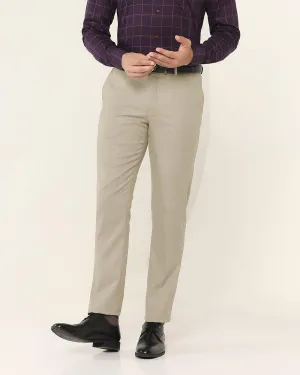 Straight B-90 Formal Beige Textured Trouser - Wall