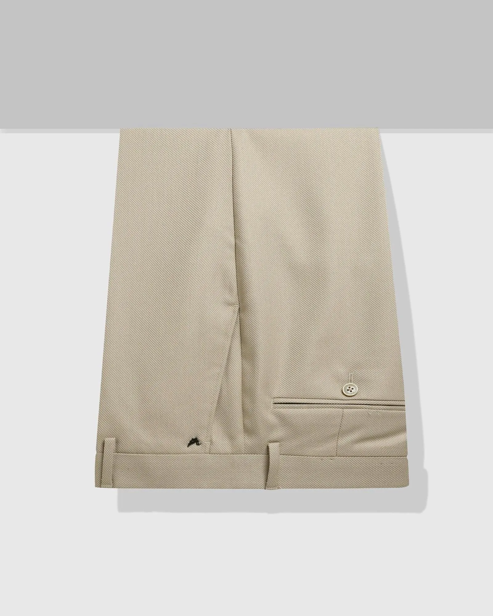 Straight B-90 Formal Beige Textured Trouser - Wall
