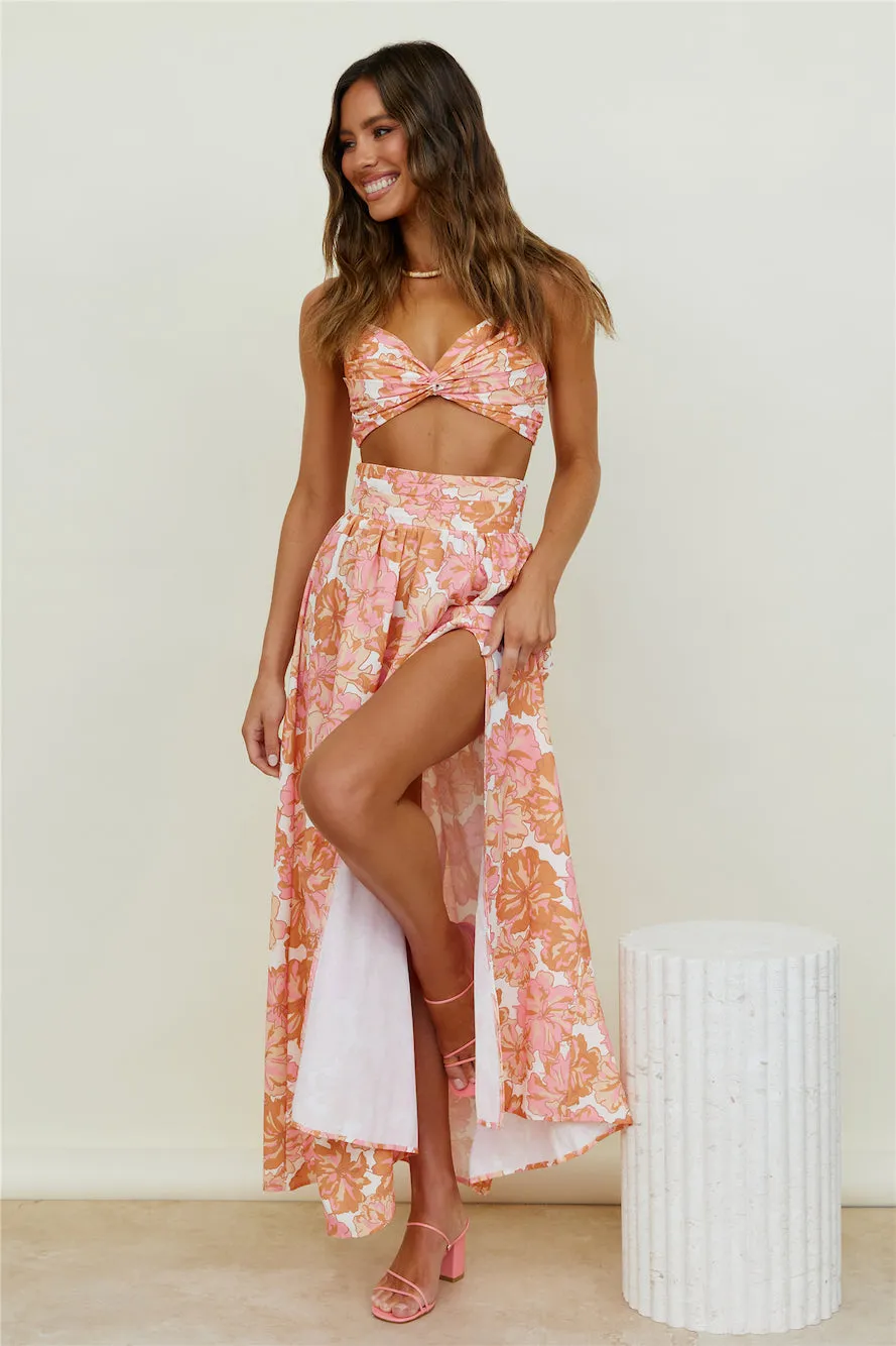 Sweet Morning Dew Maxi Skirt Orange