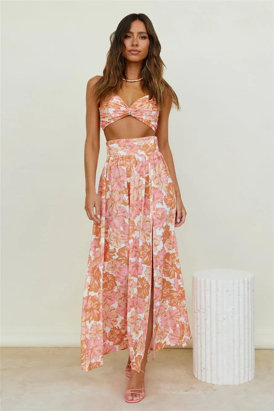 Sweet Morning Dew Maxi Skirt Orange