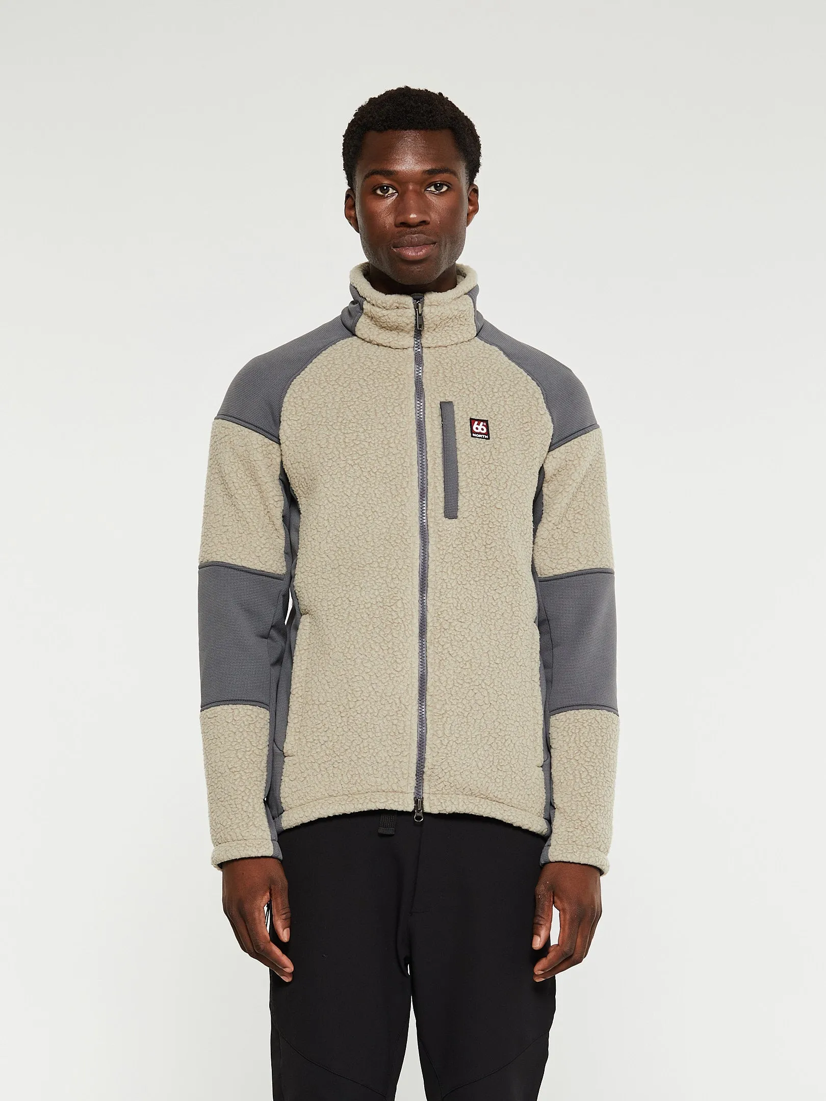 Tindur Technical Shearling Jacket in Dry Moss