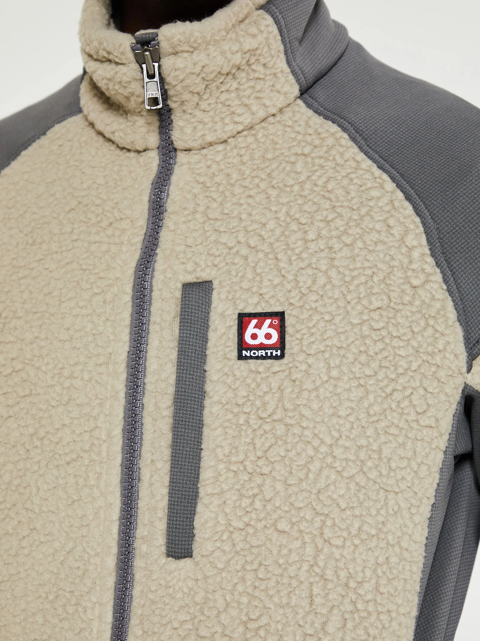 Tindur Technical Shearling Jacket in Dry Moss
