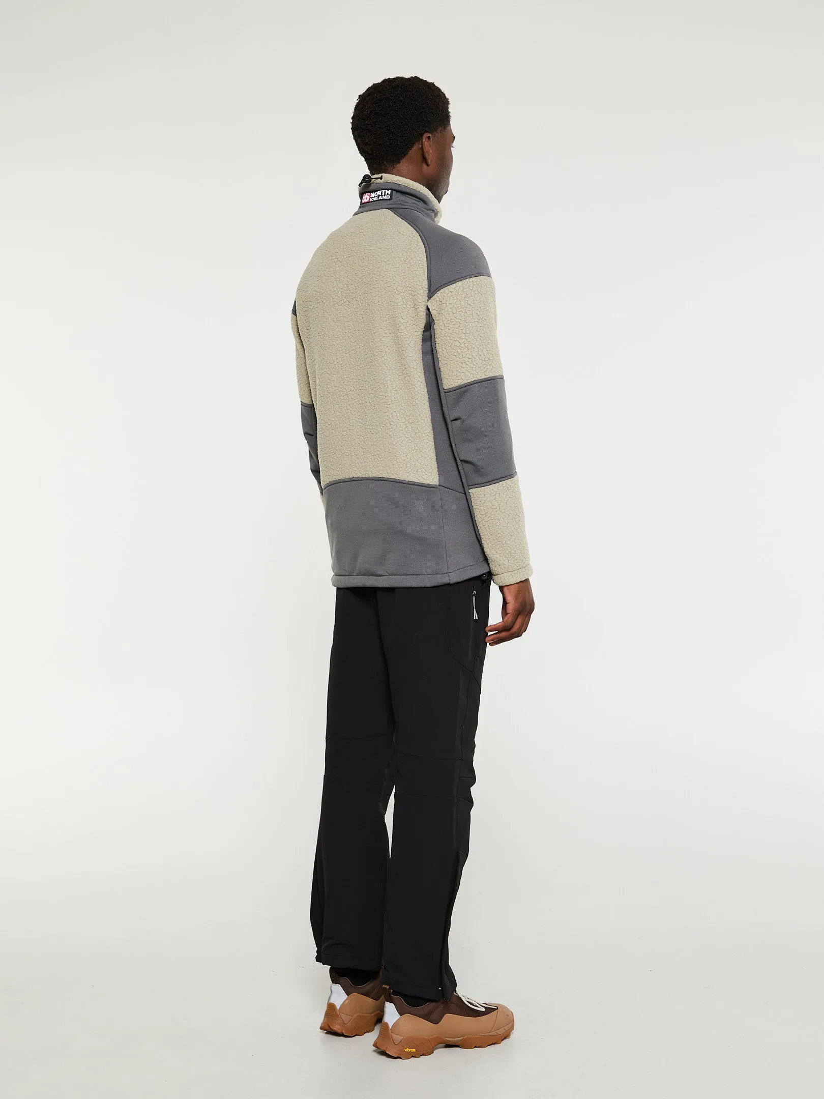 Tindur Technical Shearling Jacket in Dry Moss