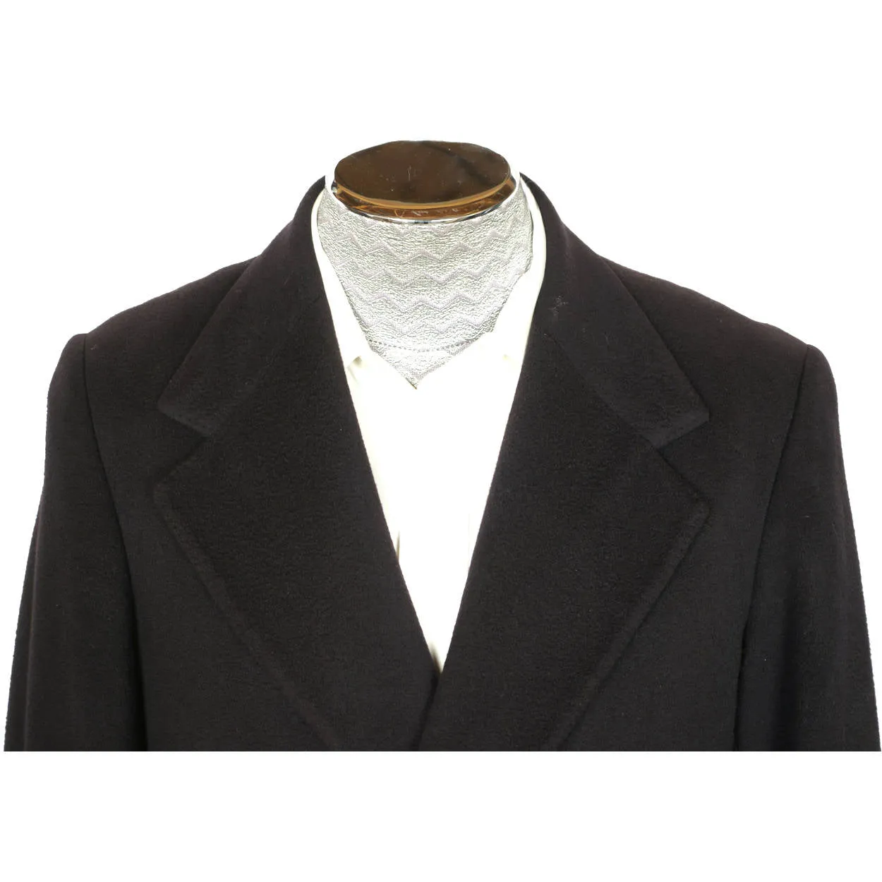 Vintage 1970s Jaeger Overcoat 100% British Cashmere Navy Blue Mens Coat Size 38