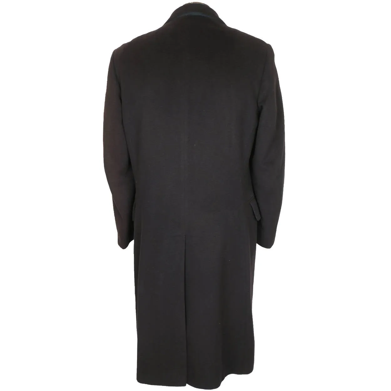 Vintage 1970s Jaeger Overcoat 100% British Cashmere Navy Blue Mens Coat Size 38